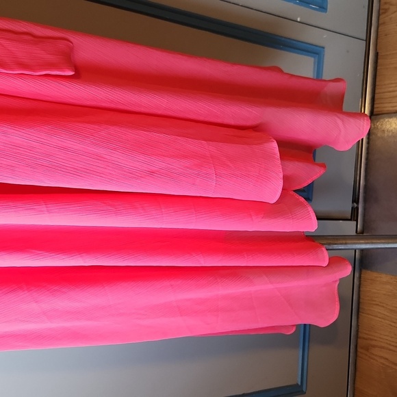 DKNY Pink Wrap Style Dress with Flowy Sleeves - Picture 5 of 12